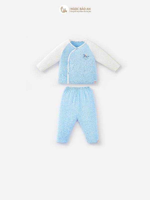 [M&B] Bộ tay dài cài bên Ngựa Xanh (NB-24m) [CBSSVISCOSE]