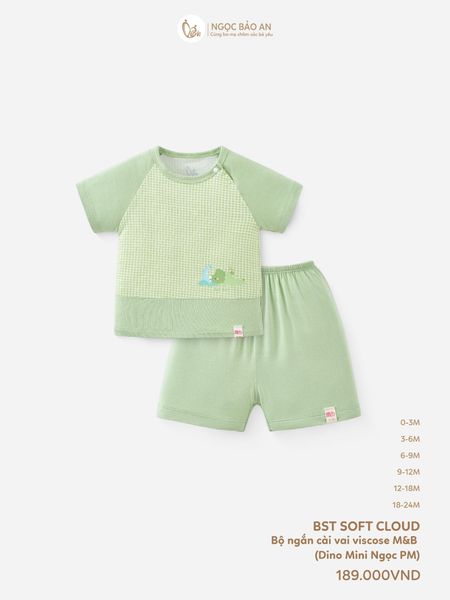 [M&B] Bộ ngắn cài vai dino mini PM (NB-24m)