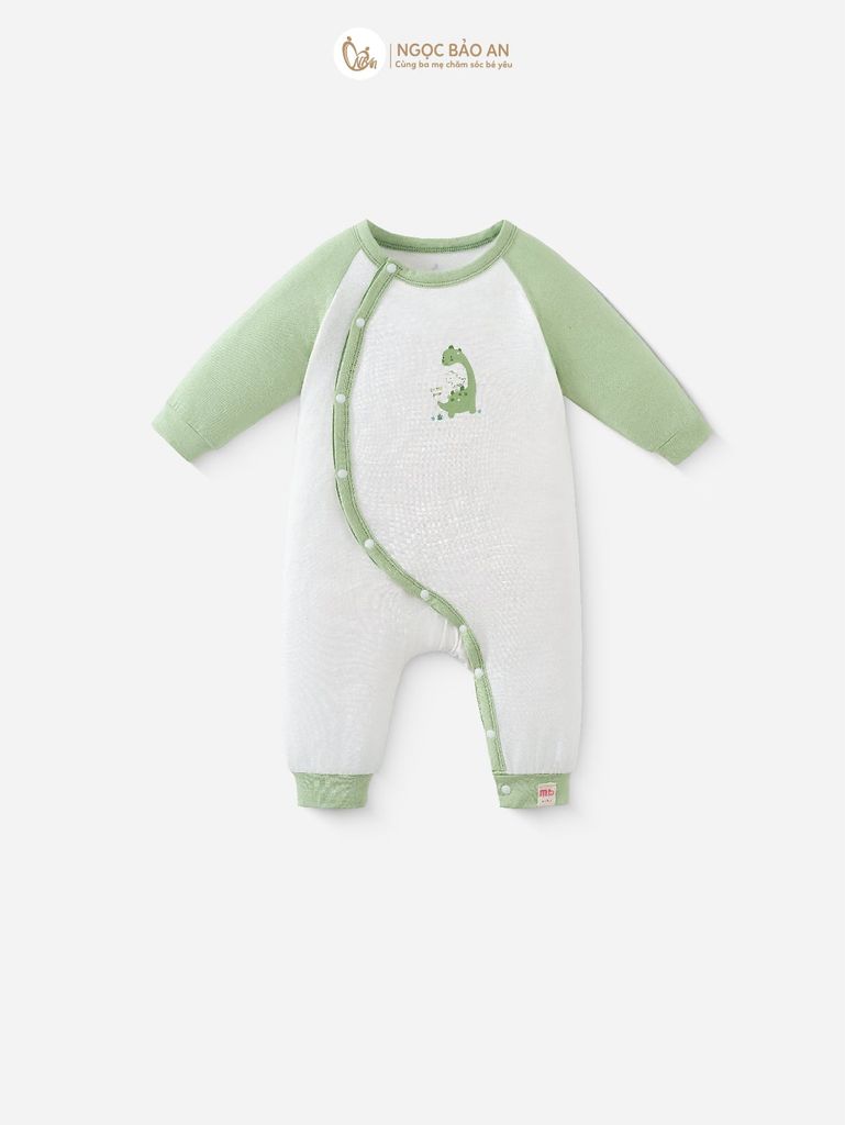 [M&B] Bodysuit dài tay dài cài chéo little dino (NB-12m)
