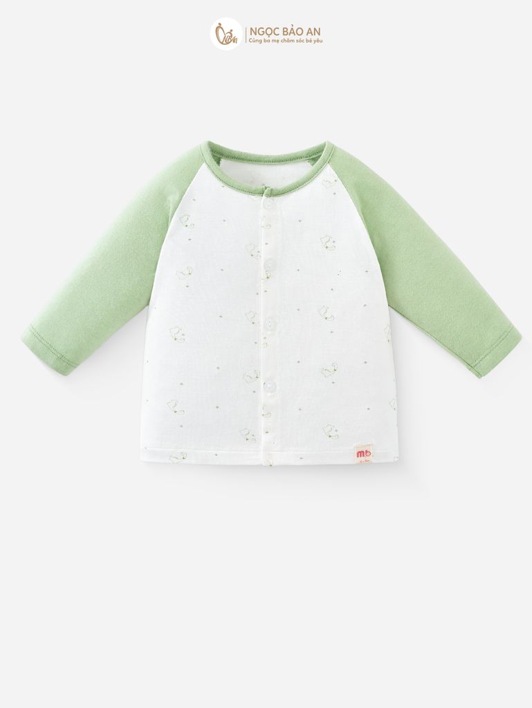 [M&B] CB1: Bộ dài tay cài giữa + set nón chóp bao tay chân bo Dino (NB-3m)