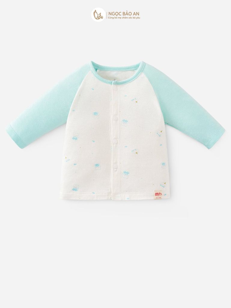 [M&B] Bộ tay dài cài giữa bear mint (NB-24m)