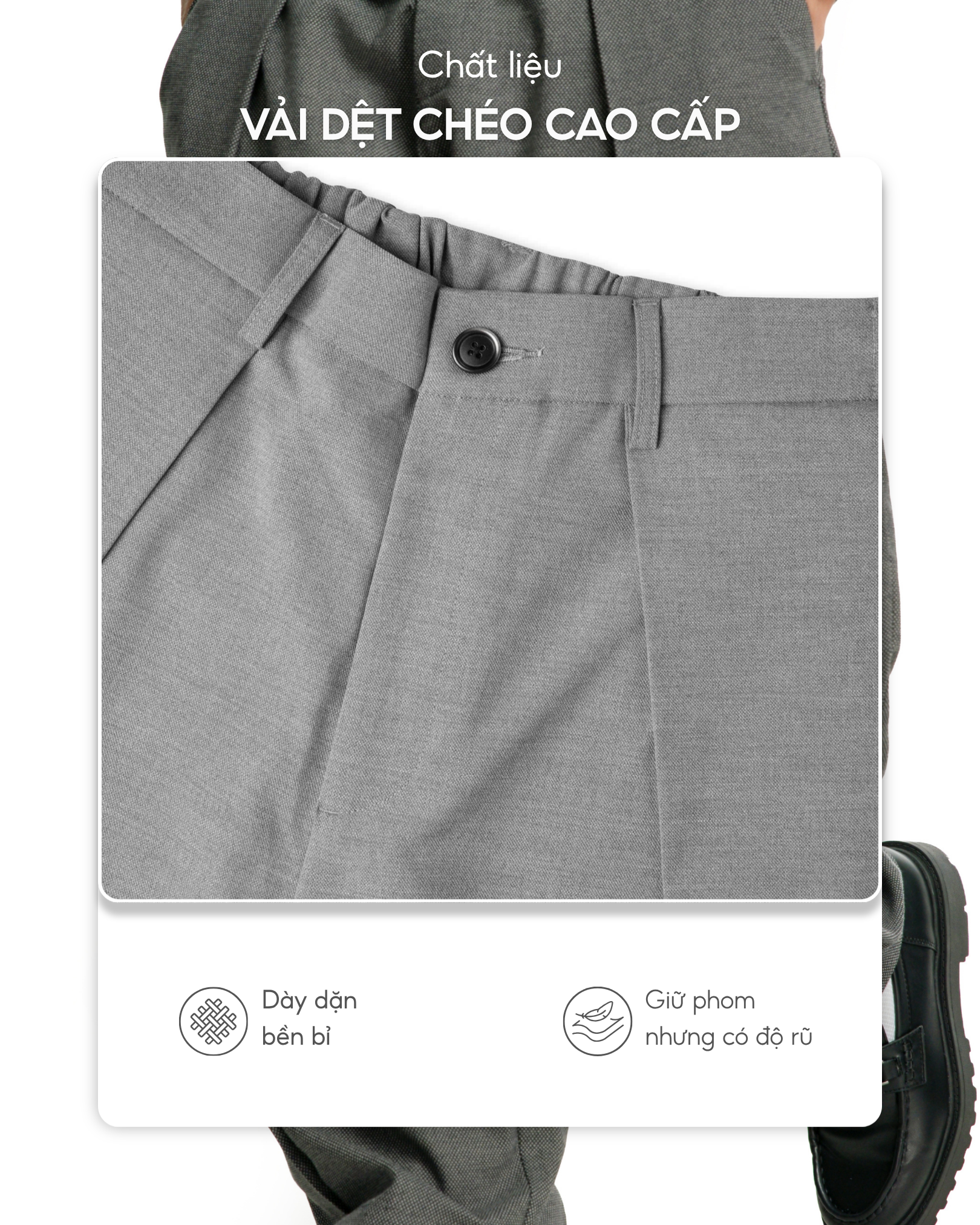 Quần Nam Volume Tailor Pants Phom Suông Xếp Ly - AUNAMTIC 