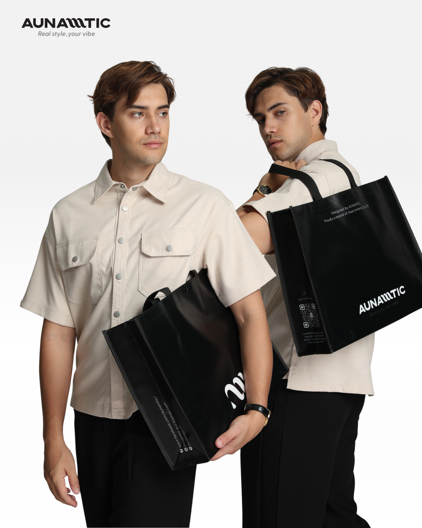  Túi Tote Everyday Tote Màu Đen Đựng Đồ Đi Làm Đi Học - AUNAMTIC 