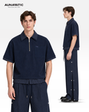  Quần Nam Snap Line Pants Ống Rộng Sọc Dọc Nút Bấm - AUNAMTIC 