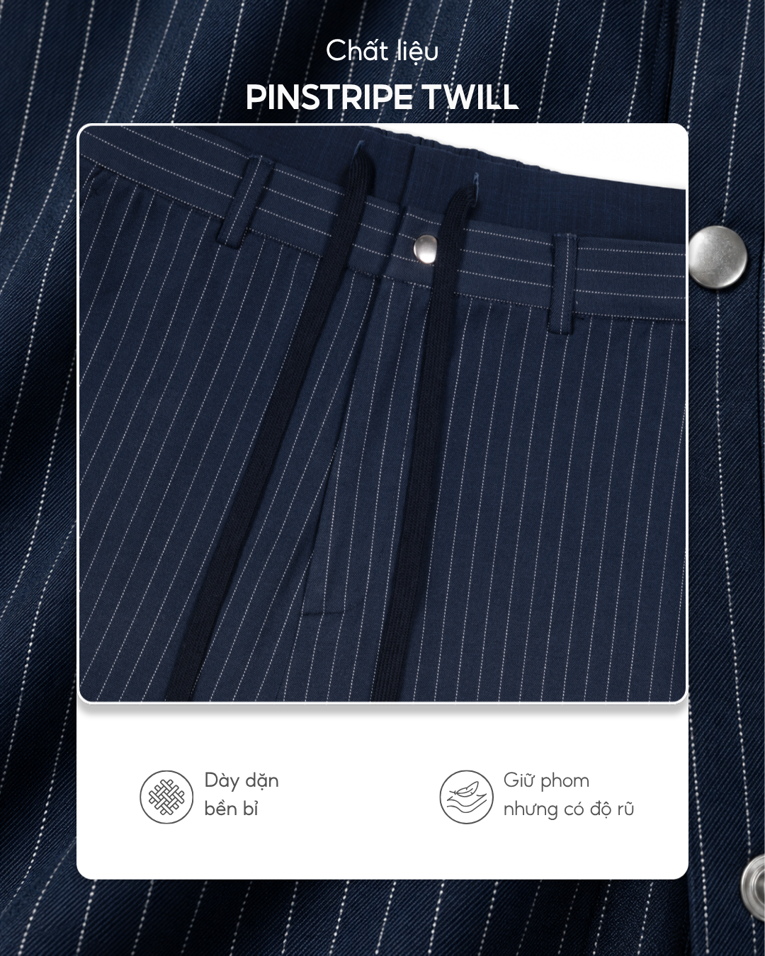  Quần Nam Snap Line Pants Ống Rộng Sọc Dọc Nút Bấm - AUNAMTIC 