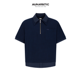  Áo Polo Nam Double Layer Zip Polo Air Linen Dây Kéo Cổ - AUNAMTIC 