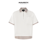  Áo Polo Nam Double Layer Zip Polo Air Linen Dây Kéo Cổ - AUNAMTIC 