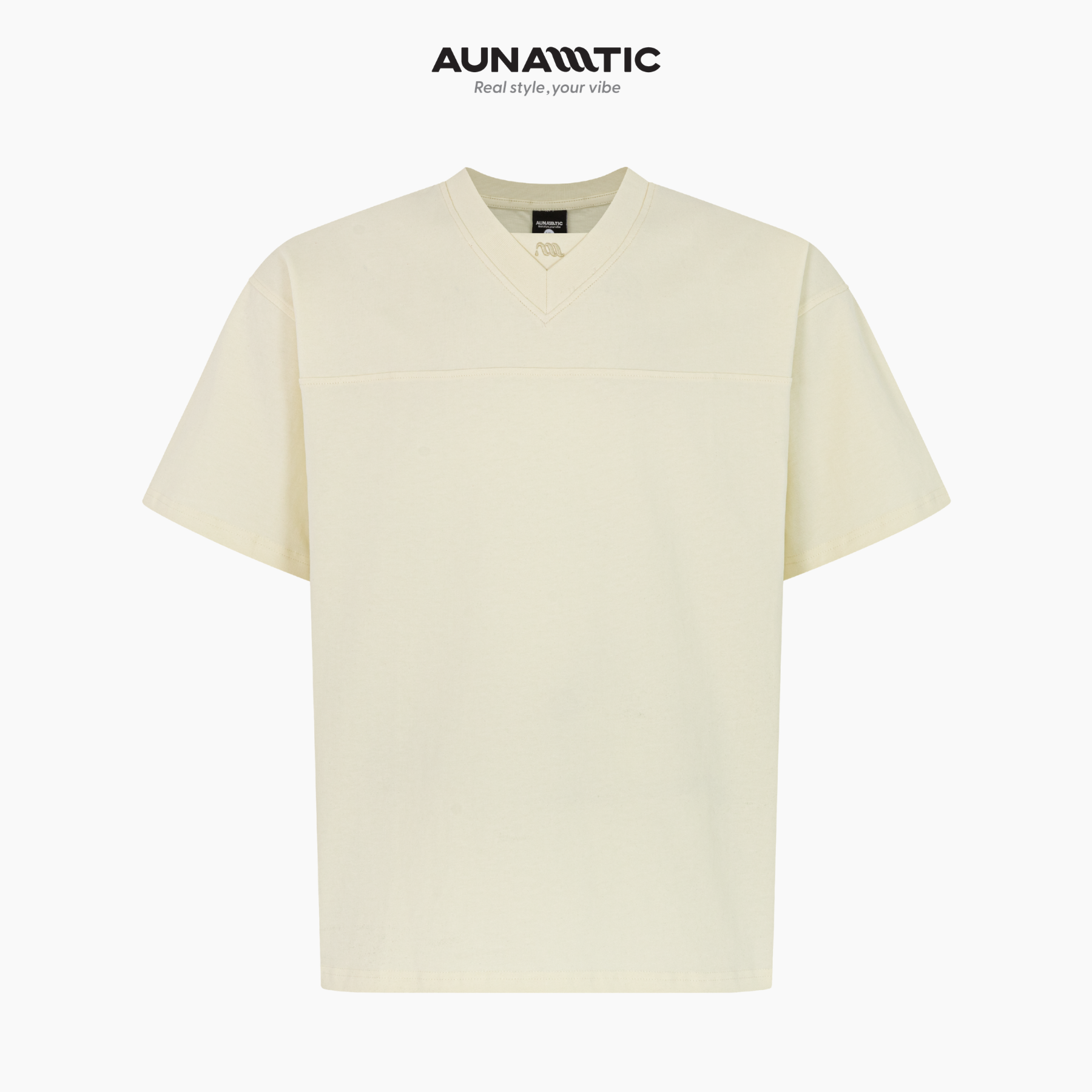  Áo Thun Nam Cổ V-Neck Relaxed Tee Cotton Combed Dày Mịn - AUNAMTIC 