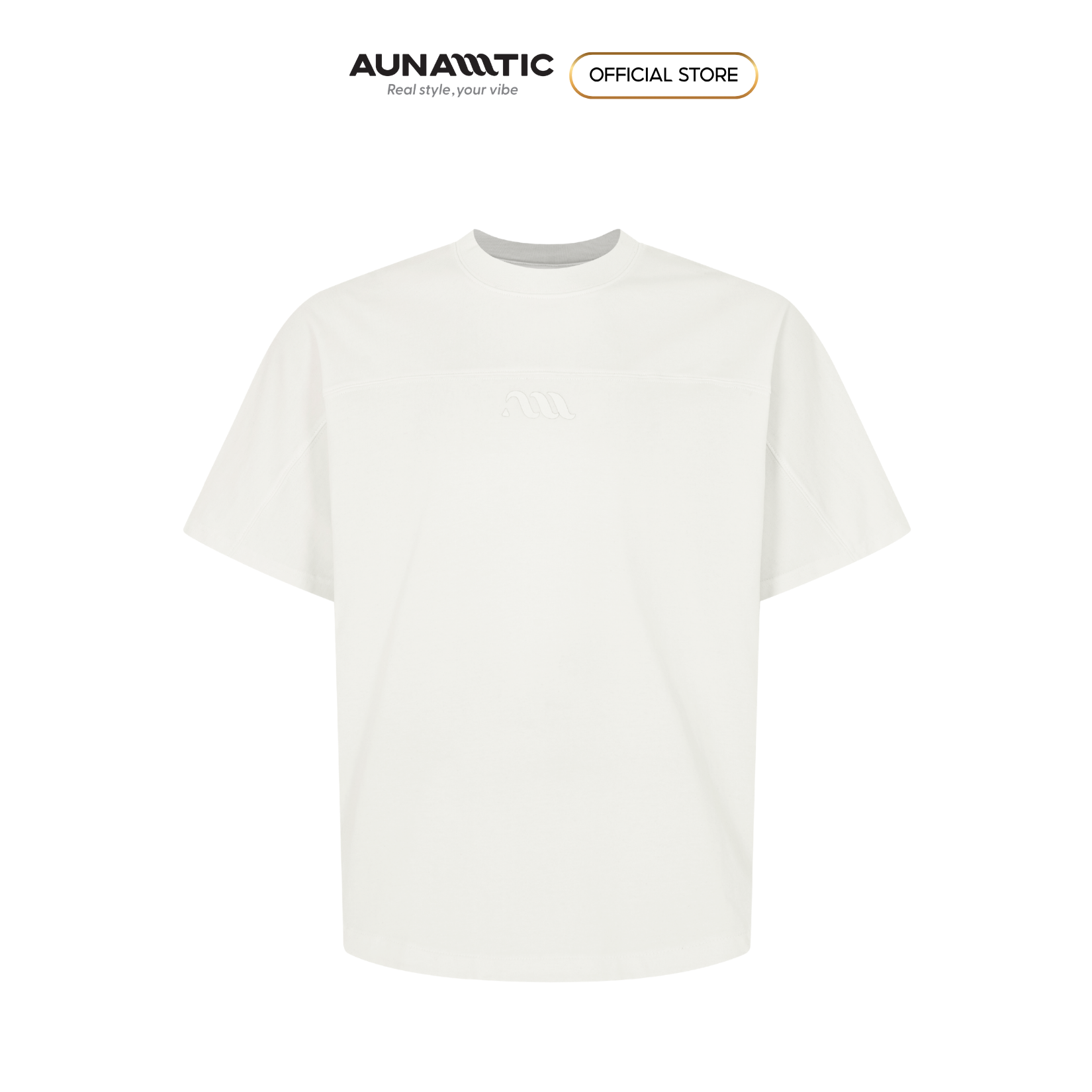  Áo thun nam tối giản phối ngang ngực và tay Cotton Combed dày mịn – AUNAMTIC 