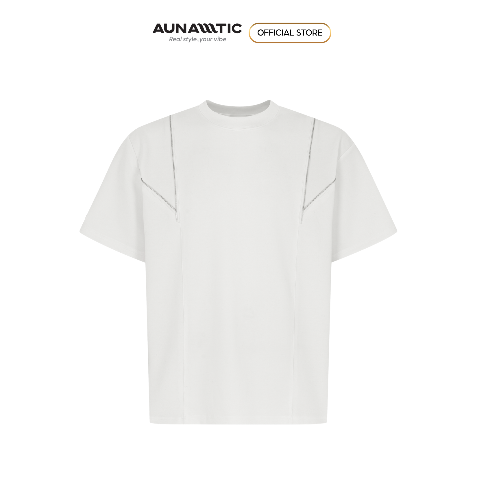  Áo thun nam dây kéo phối chéo điểm nhấn Premium Dense Cotton – AUNAMTIC 