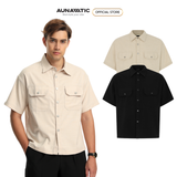  Áo sơ mi nam hai túi ngực xẻ lai lệch tà Premium Soft Terin - AUNAMTIC 