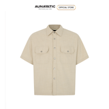  Áo sơ mi nam hai túi ngực xẻ lai lệch tà Premium Soft Terin - AUNAMTIC 