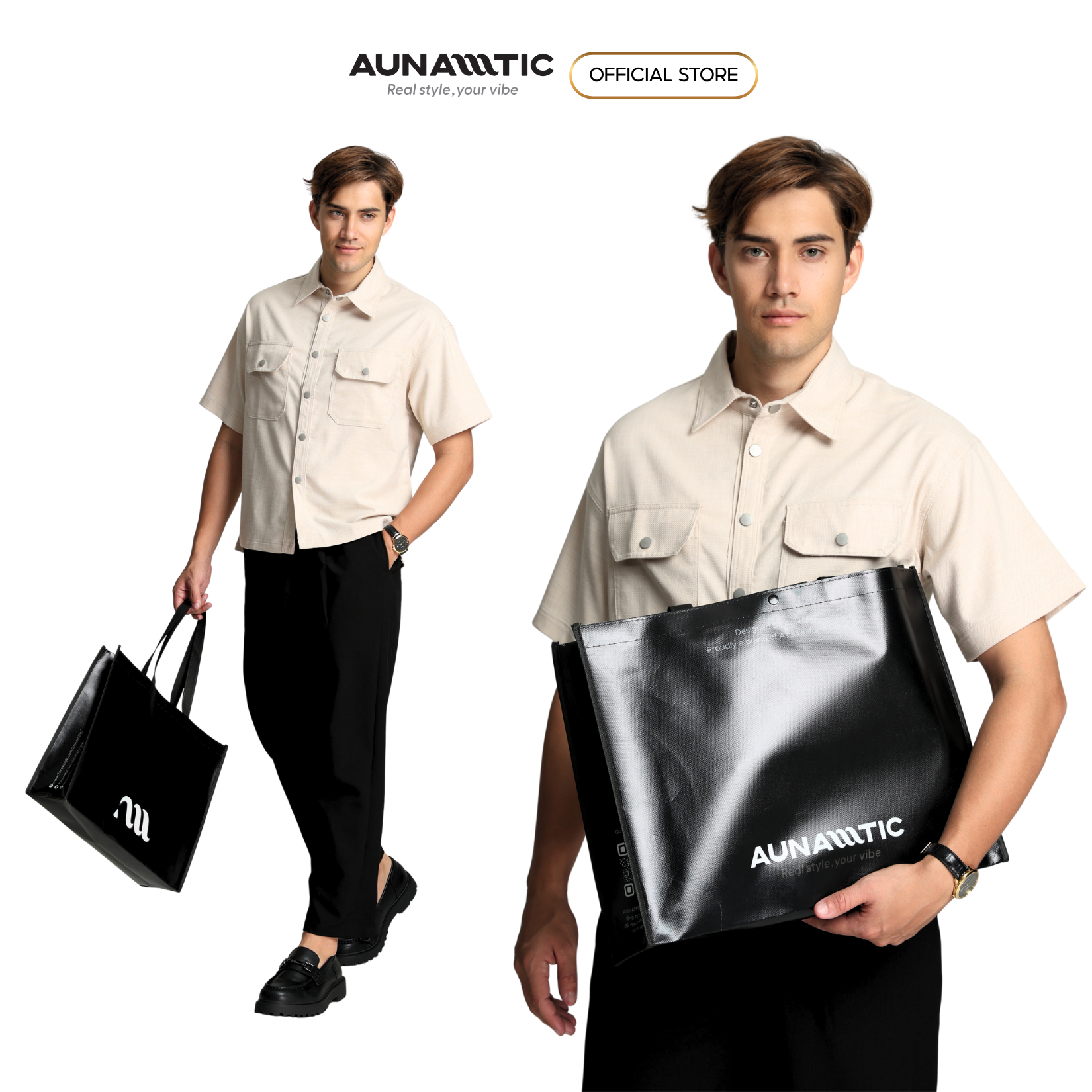  [Hàng tặng không bán] Túi tote nút bấm thời trang - AUNAMTIC 