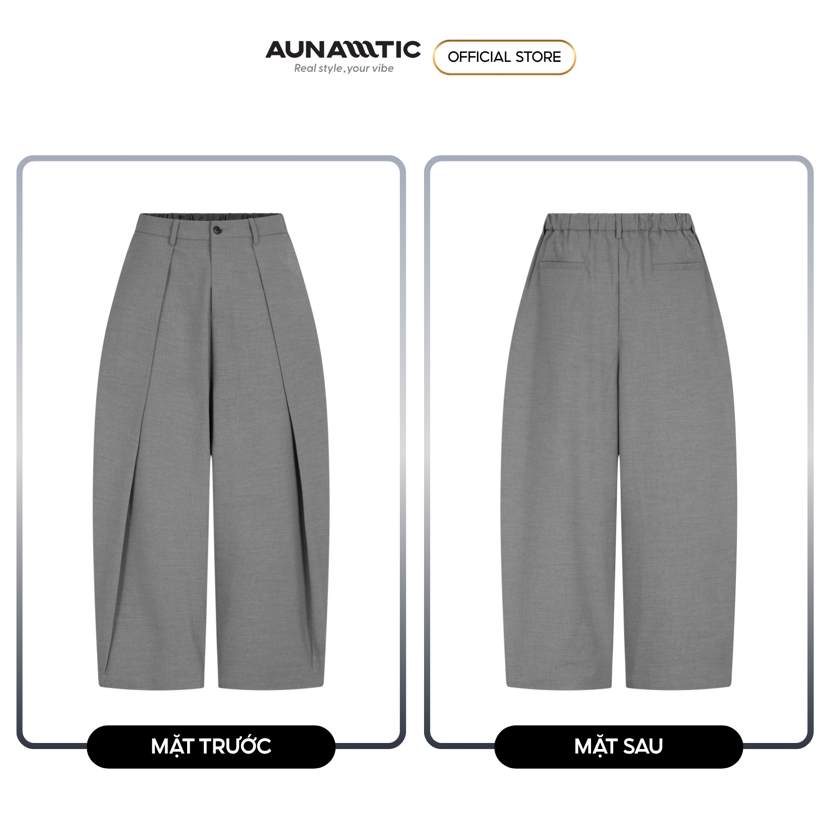  Quần tây nam ống bí Pleated Oversize - AUNAMTIC 