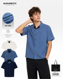  Áo Sơ Mi Nam Open Collar Shirt Air Linen Cổ Bẻ Ngắn Tay - AUNAMTIC 