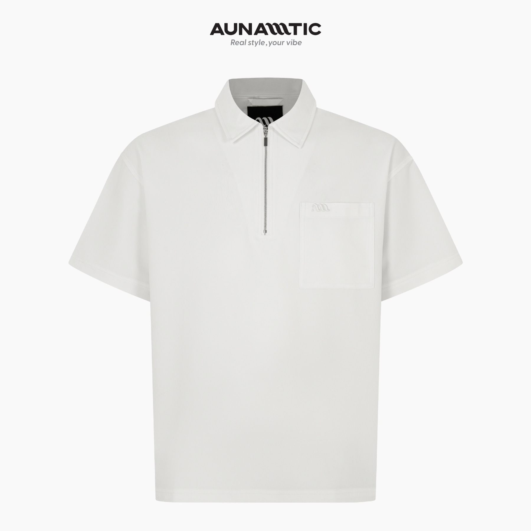  Áo Polo Nam Collar Zip Polo Khóa Kéo Cổ, Form Gọn - AUNAMTIC 