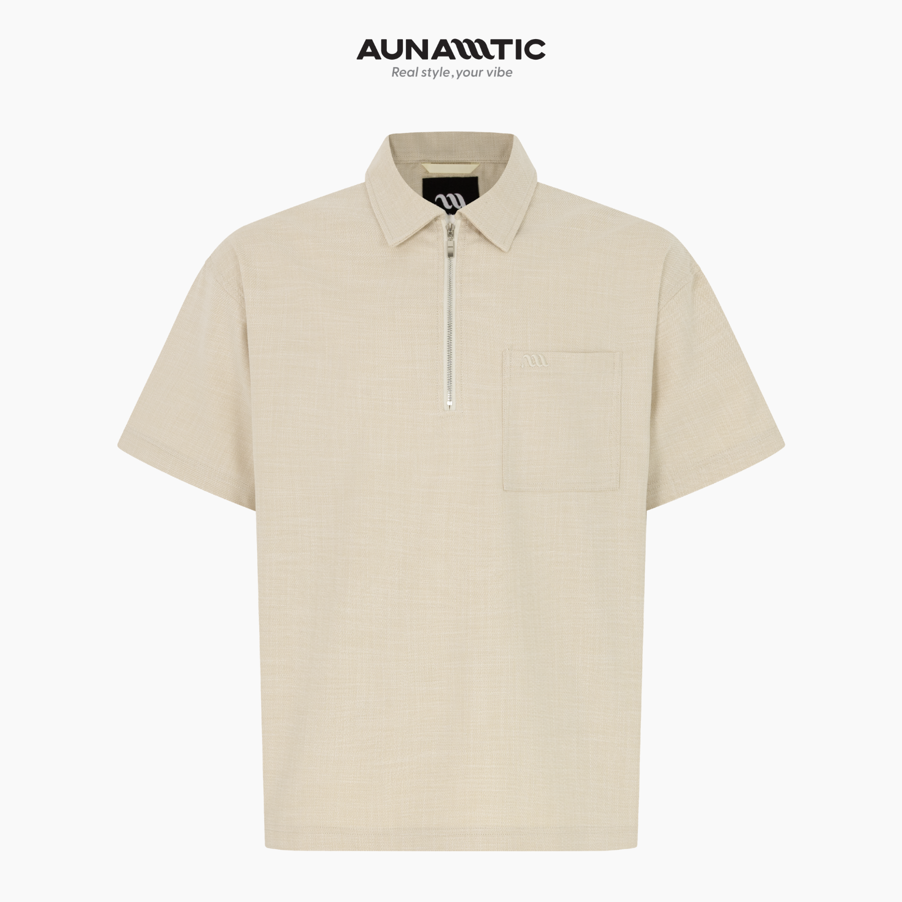  Áo Polo Nam Collar Zip Polo Khóa Kéo Cổ, Form Gọn - AUNAMTIC 