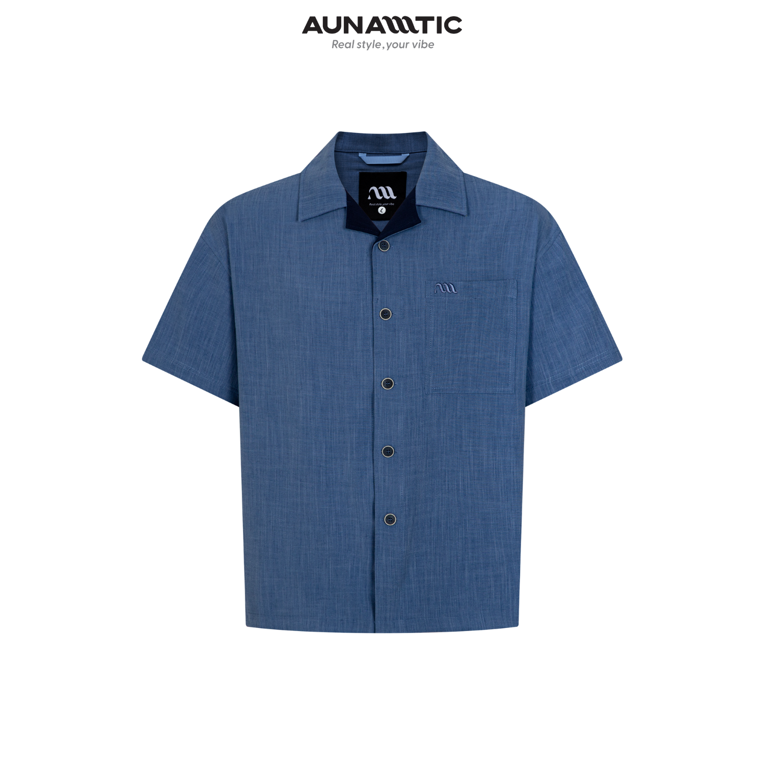  Áo Sơ Mi Nam Open Collar Shirt Air Linen Cổ Bẻ Ngắn Tay - AUNAMTIC 