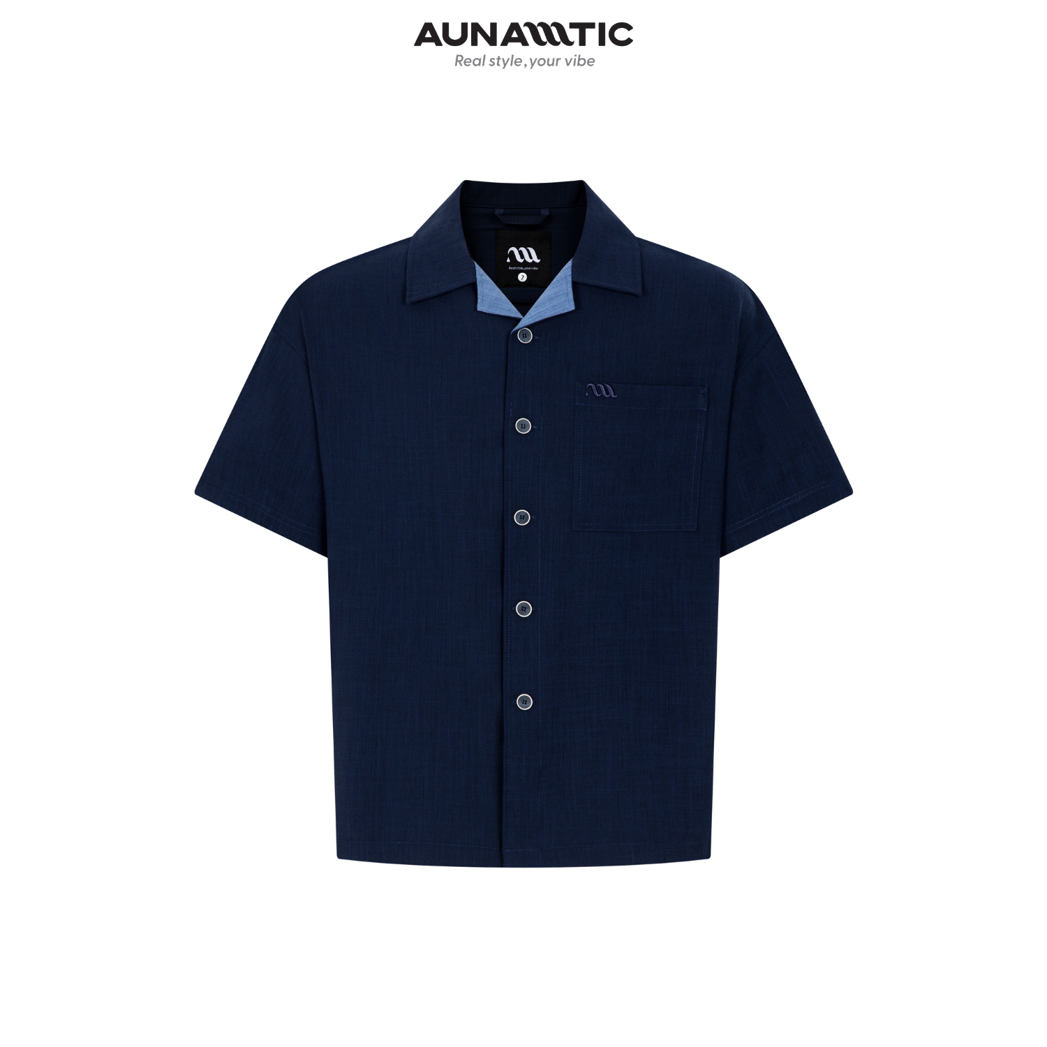  Áo Sơ Mi Nam Open Collar Shirt Air Linen Cổ Bẻ Ngắn Tay - AUNAMTIC 