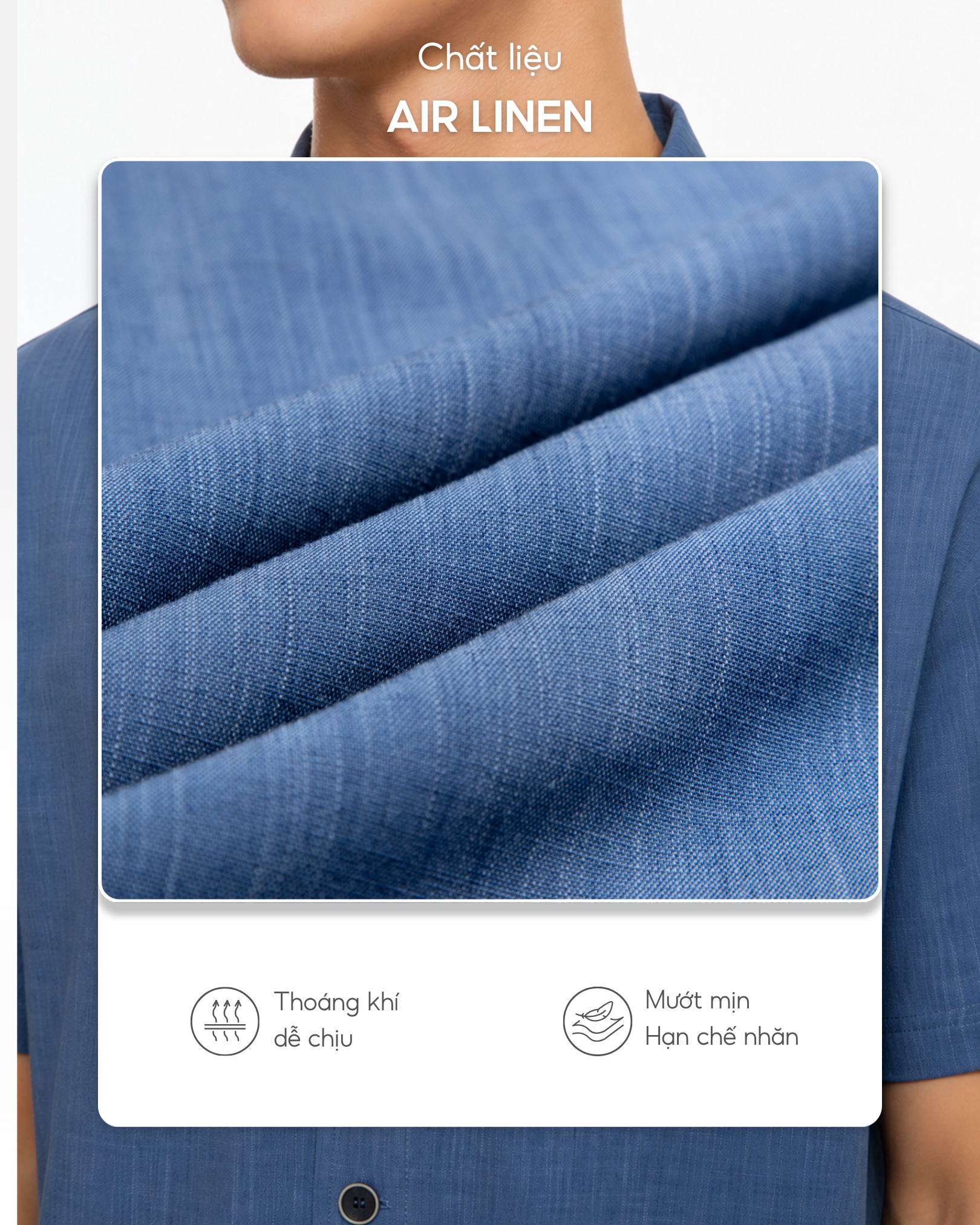  Áo Sơ Mi Nam Open Collar Shirt Air Linen Cổ Bẻ Ngắn Tay - AUNAMTIC 