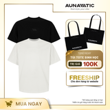  Áo thun nam tối giản phối ngang ngực và tay Cotton Combed dày mịn – AUNAMTIC 