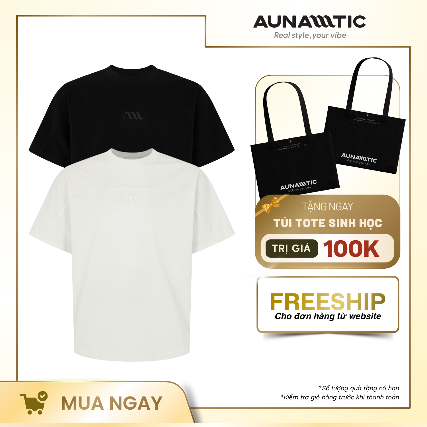  Áo thun nam tối giản phối ngang ngực và tay Cotton Combed dày mịn – AUNAMTIC 