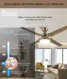  Quạt trần đèn 5 cánh thép QTD017 