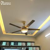  Quạt trần đèn 5 cánh thép QTD003 