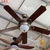  Quạt trần đèn 5 cánh gỗ QTD015-1 