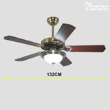  Quạt trần đèn 5 cánh gỗ QTD015-1 