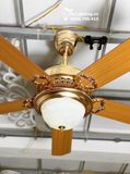  Quạt trần đèn 5 cánh gỗ QTD015-2 