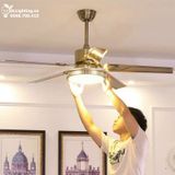  Quạt trần đèn 5 cánh thép QTD016 