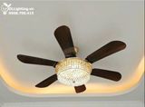  Quạt trần kết hợp đèn chùm pha lê QTD035 