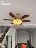  Quạt trần kết hợp đèn chùm pha lê QTD035 