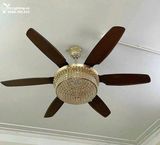  Quạt trần kết hợp đèn chùm pha lê QTD035 