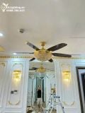  Quạt trần kết hợp đèn chùm pha lê QTD036 