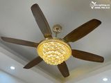  Quạt trần kết hợp đèn chùm pha lê QTD036 