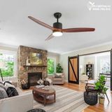  Quạt trần đèn 3 cánh gỗ QTD046 