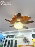  Quạt trần kết hợp đèn chùm pha lê QTD035 
