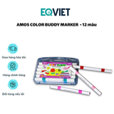  Bút Dạ Màu AMOS Color Buddy Marker CBA12 | Bộ 12 Màu Chính Hãng Hàn Quốc 