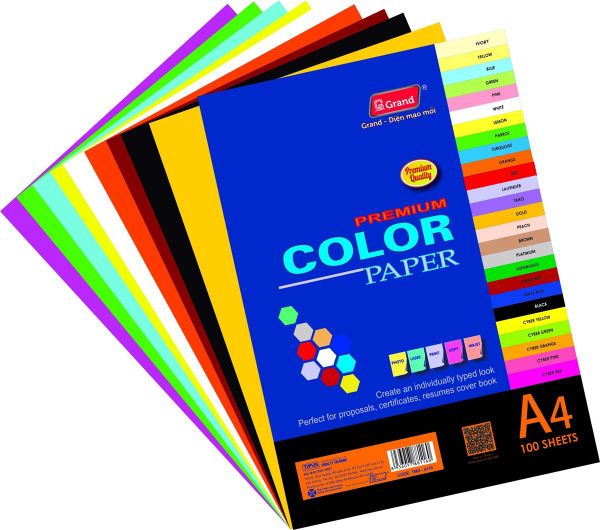 Bìa màu đặc biệt A4 trộn 5 màu Pgrand (ĐL 160)
