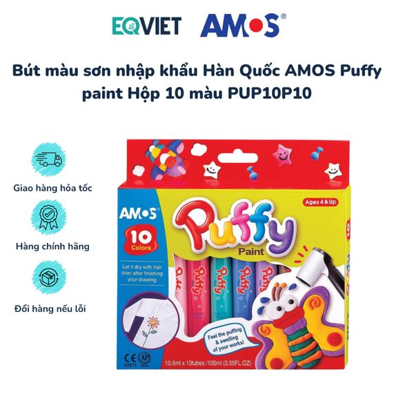 Vỉ 10 bút màu sơn AMOS PAINT FUFFY10, 5ml/10 P PACK (10/8) PUP10P10