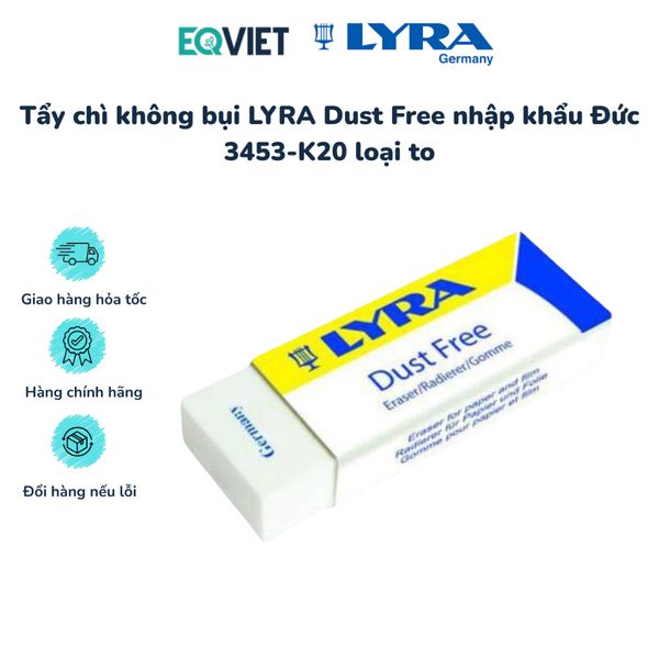 Tẩy chì Lyra Dust Free, không bụi cỡ nhỡ, cỡ to