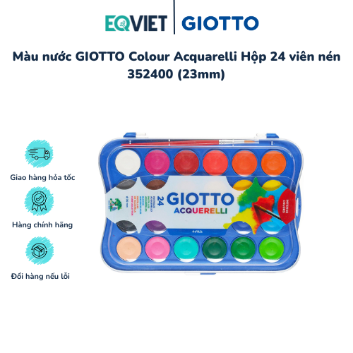  Màu nước GIOTTO Colour  Acquarelli Hộp 24 viên nén F352600 (23mm) 