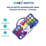  BOX 36 GIOTTO WATERCOLORS 30MM 36 Colour Set 30 mm + 2 brushes 
