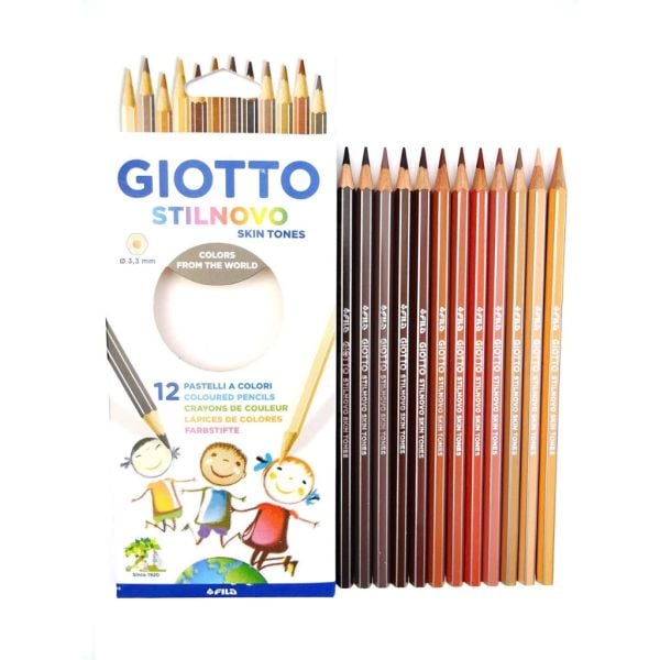 Bút Chì Màu Giotto STILNOVO Skin Tones F257400 – Hộp 12 Màu Tông Da Chính Hãng Ý