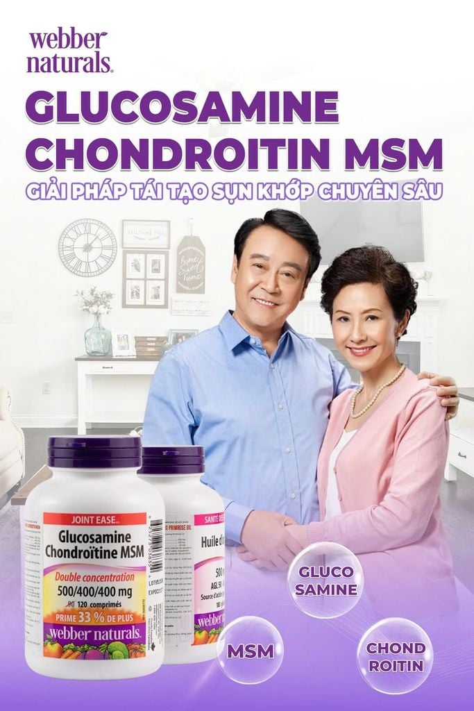 Viên uống bổ khớp Webber Naturals Glucosamine Chondroitin MSM 120 viên