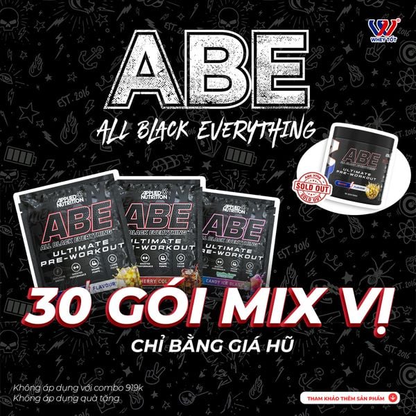 Combo 30 Sample ABE (mix vị ) - Ultimate Pre Workout Sample Sachet 12.5G