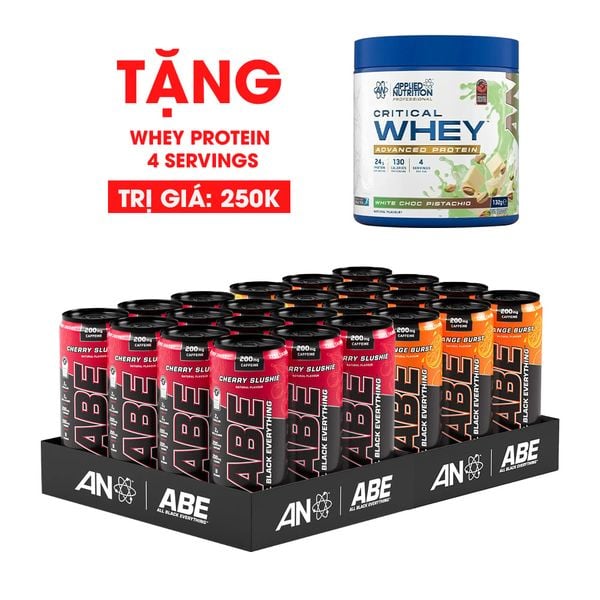 (ĐỘC QUYỀN+ QUÀ TẶNG) Combo 24 lon ABE Pre-Workout 330ML | 2 Vị