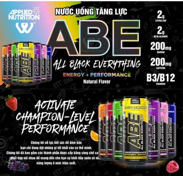 (Pre-oder ) Combo 12 Lon ABE Applied Nutrition 7 Vị Tùy Chọn